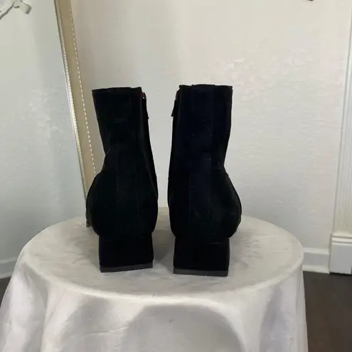 Faux Suede Square Toe Minimalist Office Officesiren Work Black Ankle Boots US 8