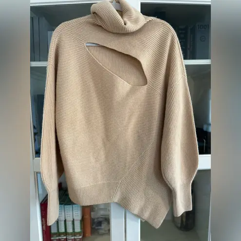ALC Frank A.L.C. Rory Asymmetrical Wool-Cashmere Sweater in Jasper Women's Size Small
