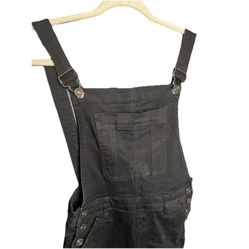 KanCan Denim Overalls Shorts Stretch Black Cotton Blend Women Size XS