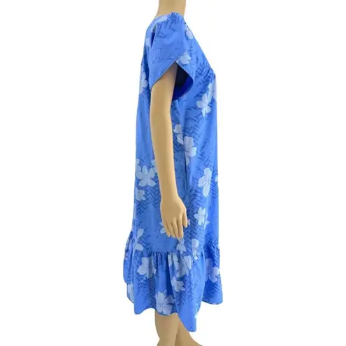 Vintage Blue  Hawaiian Mumu Dress Size MEDIUM