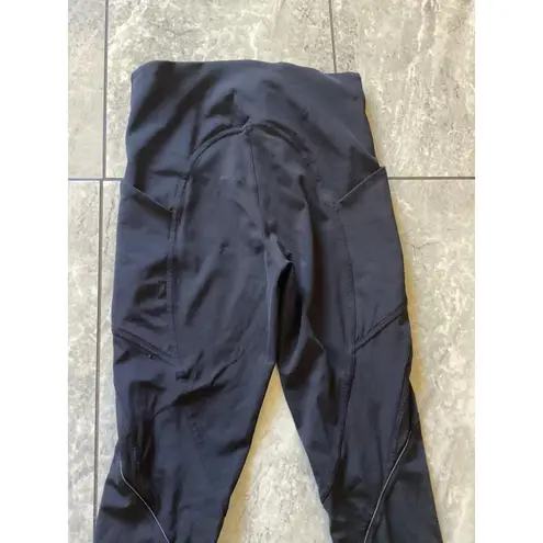 Lululemon Pants Womens 4 Black High Rise Side Pocket Reflective Running Leggings