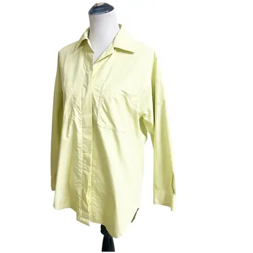 Babaton The Group Poplin Cotton Jacket Size XS Chartruese Green Pockets