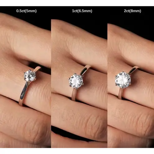 Boutique 1Ct‎ Solitaire Platinum 925 Simulated Diamond Engagement Wedding Ring, Size 8