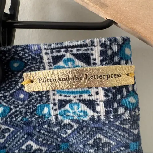 Pilcro and the Letterpress Anthropologie Blue Patterned Patchwork Corduroy Pants