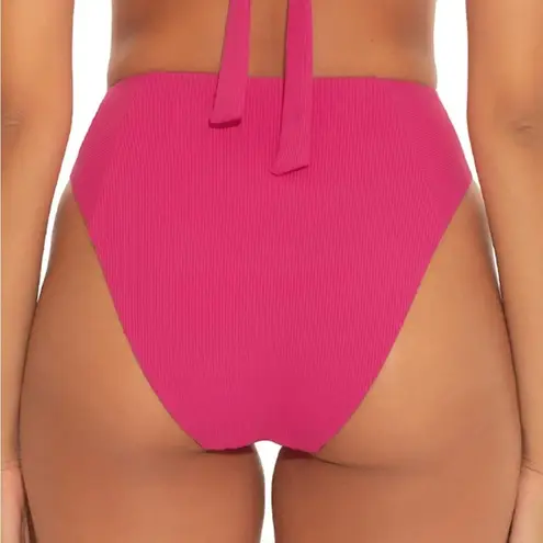 Becca by Rebecca Virtue Raspberry pink Sage fine line french cut bikini bottom L - Image 2