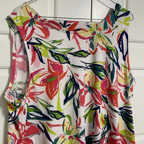 JBS Floral Sleeveless Dress Colorful Print Casual Summer Sun Dress Size XL