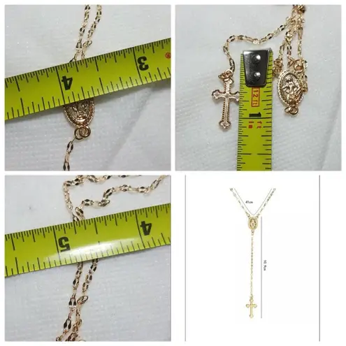 Gold Plated Catholic Rosary Necklace