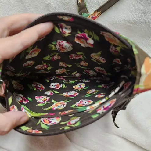 Vera Bradley  English Rose Winter 2012  Brown Floral Lizzy Hipster Crossbody Bag