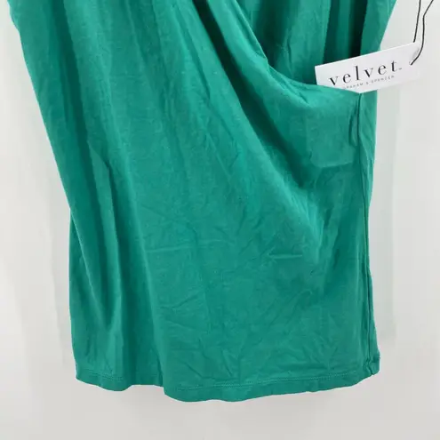 VELVET by GRAHAM & SPENCER Tank Top Size Small Adelise Faux Wrap Tile Collar NWT Green