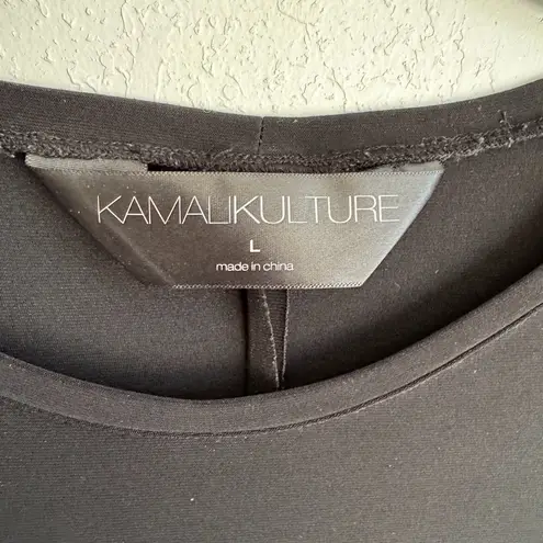 Kamali Kulture Black Slinky Long Sleeve Full Length Maxi Dress Womens L Classic Size L