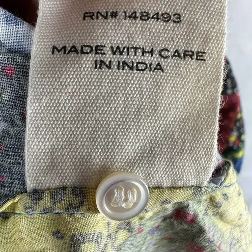 Doen Nicoletta Patchwork Print Organic Cotton Midi Dress Size Medium NWT