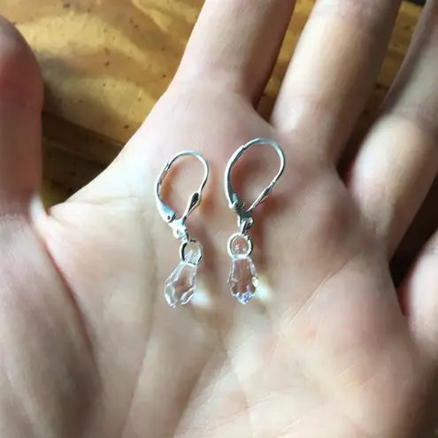 Swavorski Genuine Swarovski Crystal Sterling Silver Dangle Earrings