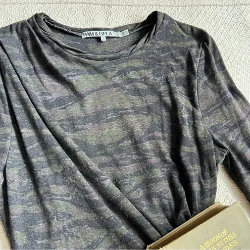 Pam & Gela Camo Long Sleeve Jersey Knit Dress