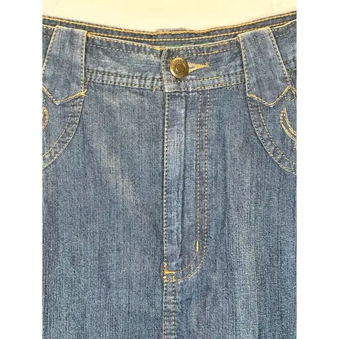 Ralph Lauren Lauren Jeans Co.  Women's Size 10 Blue Denim Skirt Embroidered EUC