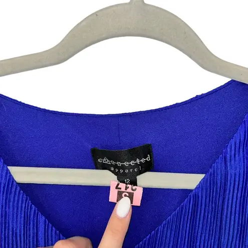 Connected Apparel Vintage Blue Dress Connected Ruffle Design Women’s Size Large Flowy Style Fit!