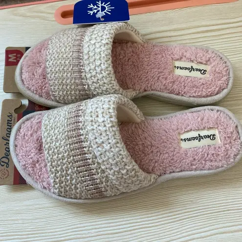 Dearfoams Ombre Stripe Pool Slide Slippers