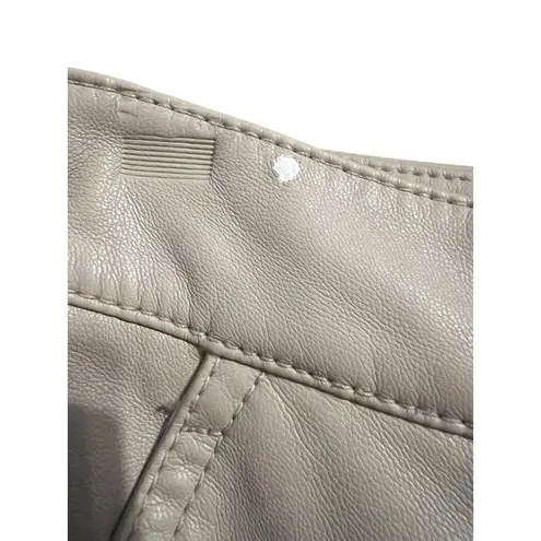 Jonathan Simkhai Faux Leather Lined Pants Khaki Sash Size 4 READ