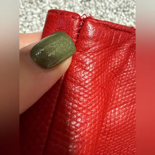 Andrew Marc Vintage Red Leather Jacket & Skirt Set Size Small VGUC