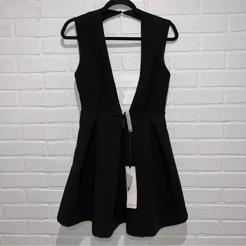 AQ/AQ NEW  Vicious Upper Mini Dress Open-Back Deep Plunge Pleated Dress - Image 6