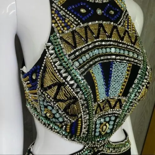 Nwt envious couture beaded rhinestone dress / gown prom formal sleeveless dress Size 6