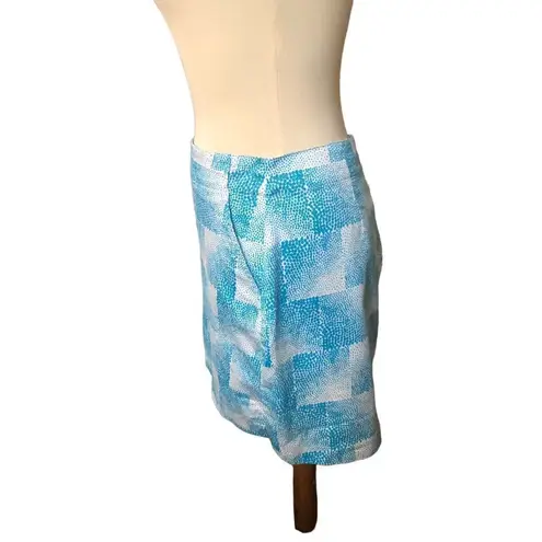 Lady Hagen  Women's Size 4 Golf Skirt Skort Turquoise Blue Dot Square Cotton EUC