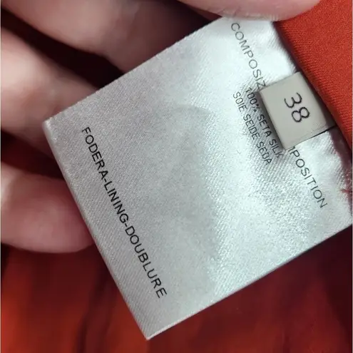 Stella McCartney Orange Eva Vegan Silk Long Sleeve Top Sz 38