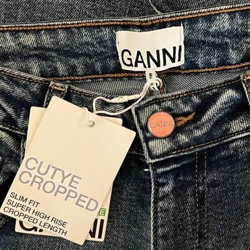 Ganni Cutye Cropped Slim Fit Super High Rise Jeans Size 31 NEW $255