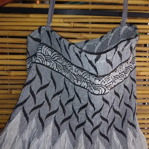 Anthropologie  LAPIS 10 Strapless Smocked Top Dress in Gray Black