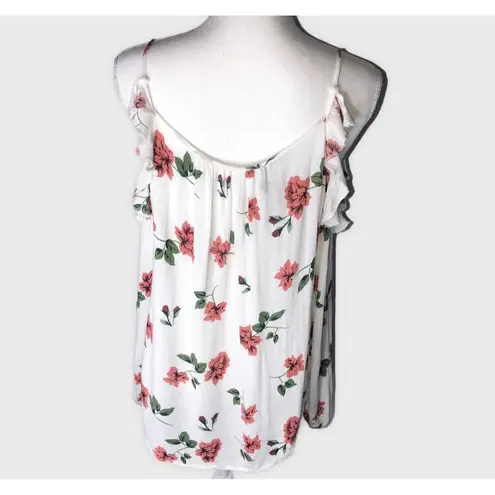 Romeo + Juliet Couture  Cold Shoulder Long Sleeve Frilly Floral Top