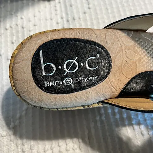 Born concept Sandals boc  Black Leather Womens 7