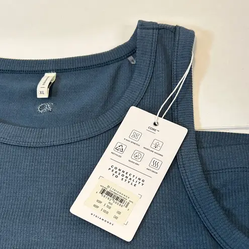 7 Diamonds Core Ribbed Tank Sleeveless Blue Dress stretch Women’s Size XL