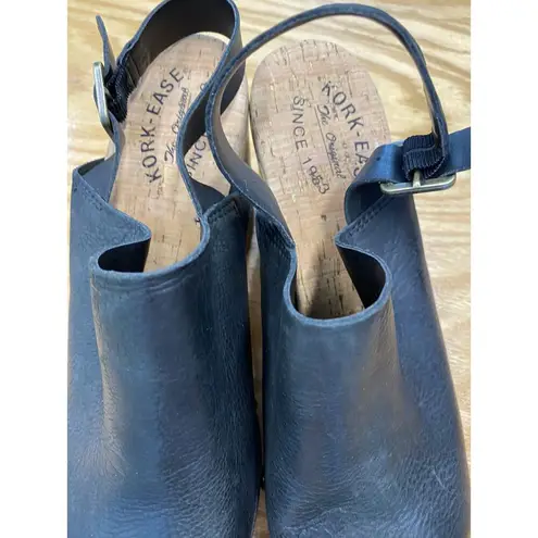 Kork-Ease Darby Sandals Women 11M Black Studded Leather Ankle Strap Slide Casual