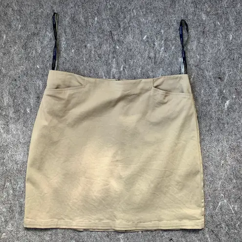 Boston Proper tan khaki cotton short skirt