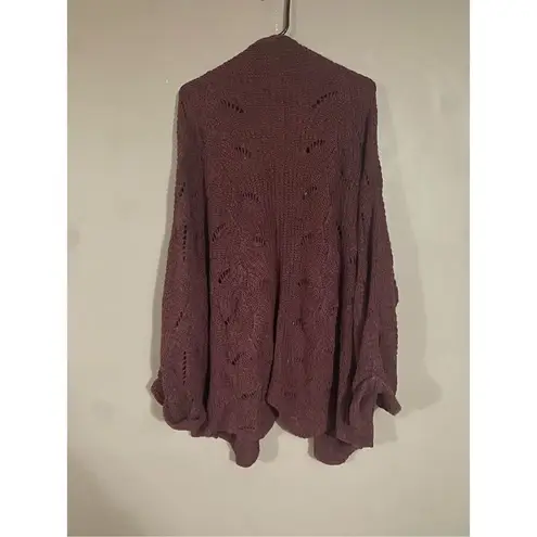 Maurice's Maurice’s Maroon Chinky Knit Open Front Cardigan Size 2XL