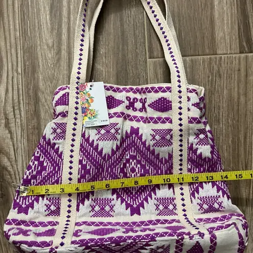 AMERICA & BEYOND Lazy Daze Evil Eye Purse Shoulder Bag Beaded Sequin Multipocket Purple