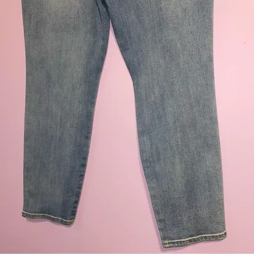 Soft Surroundings Crystal Embellished Jeans Women Size 12P Light Wash High Rise