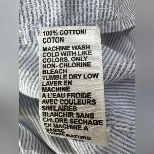James Perse Standard  Blue White Contrast Cotton Button Down Shirt size 2 Medium