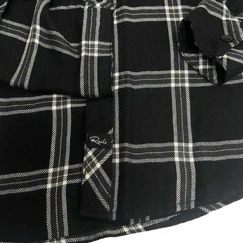 Rails Hunter Shirt Ash Cream Gray Plaid Long Sleeve Button Down Black Women’s S