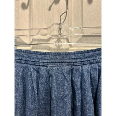 Vintage Sasson Denim Skirt‎ Women’s 26” Waist Midi Classic Blue Pockets Modest
