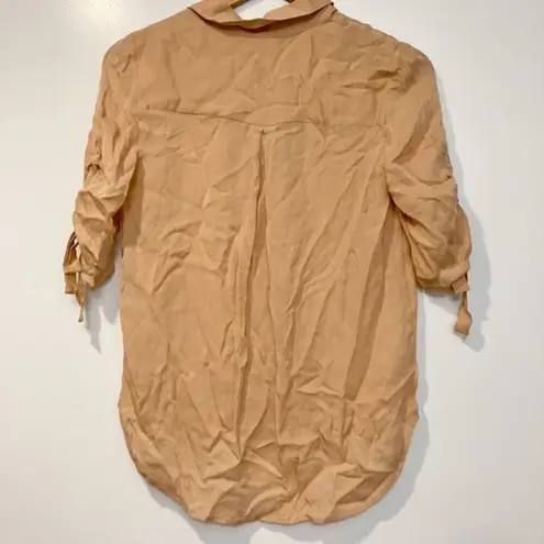 L'Agence Isa Shirred Sleeve Silk Blouse Size XS NWT