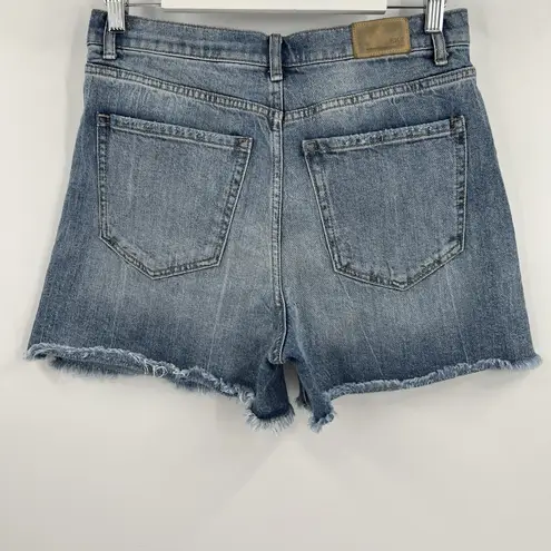 BKE Parker Denim Jean Shorts Blue Raw Hem Stretch Medium Wash Women’s Size 28