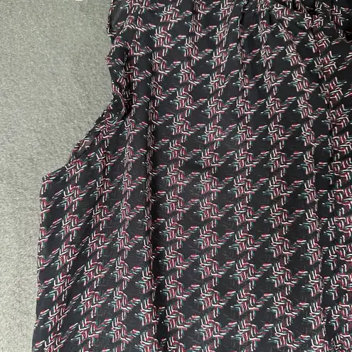 Ann Taylor Factory Womens LP Sleeveless Ruffle Sleeve Split Neck Shell Tank Top Black Size undefined