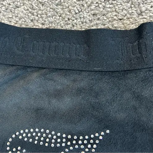 Juicy Couture  Bling Velour Black Shorty Booty Shorts size Small