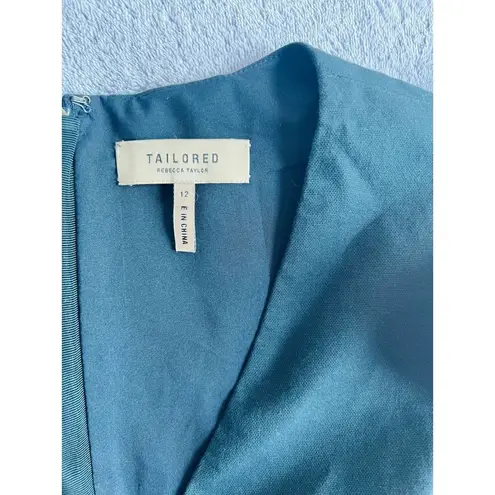 Tailored By Rebecca Taylor Stretch Modern V Neck Size 12 Blue