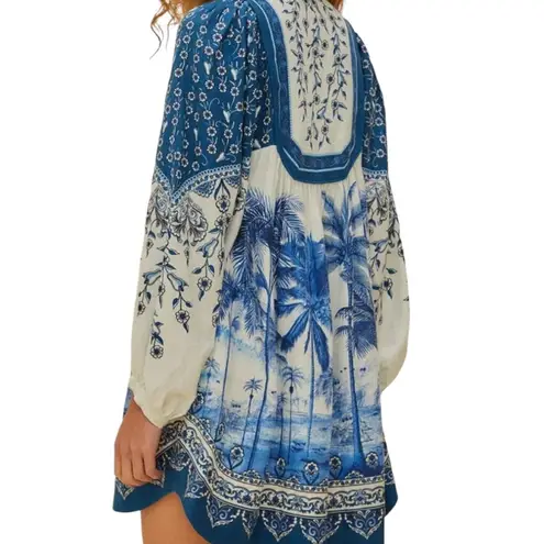 Farm Rio Palm Tree Beach Off-White Mini Dress NWT