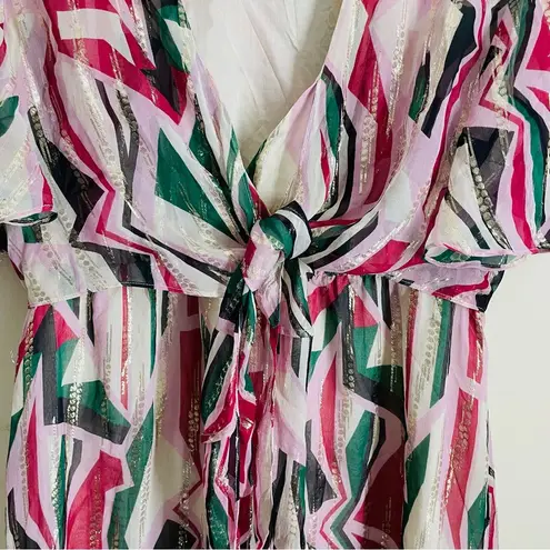 Ba&sh Beryl Rose Silk Faux Wrap Midi Dress size L (10) as seen on Kelly Ripa