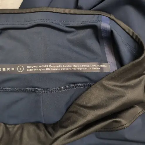 ADAY Throw It Higher Leggings Navy Black Zip Pockets High Waist Athleisure S