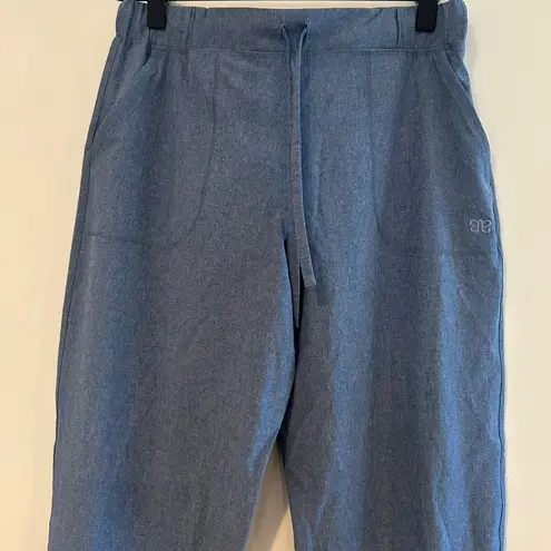 ALBION FIT Jetsetter Joggers Size XS Tall Ankle Zipper Athleisure Chambray Blue - Image 2