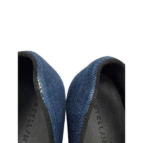 Stella McCartney Blue Denim Binx Slip On Platform Sneakers Size 39