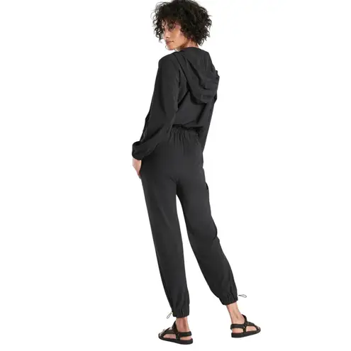 Athleta  Women's Dipsea Hooded Long Sleeve Stretch Activewear Jumpsuit Size 16